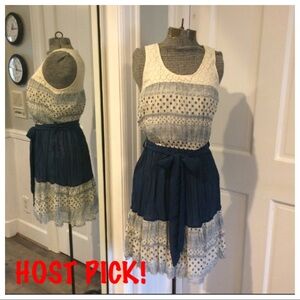 Ya Los Angeles Blue and White Sleeveless Sundress